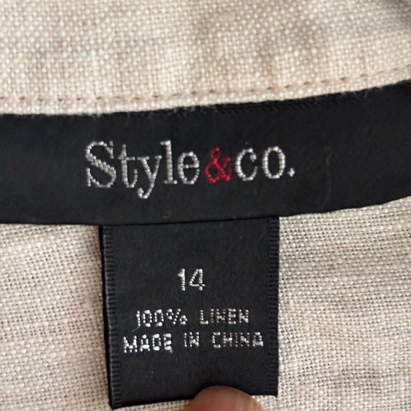 Linen Oatmeal Button-Up Dress - Picture 5 of 9